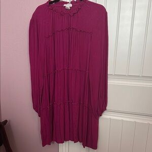 First Love Magenta Long Sleeve Dress